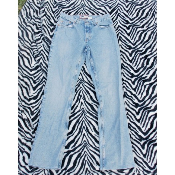 Old Navy‎ Jeans Womens Sz 8 Y2k Vintage Low Rise Flared Blue Zippers Detail Moto - Picture 1 of 13